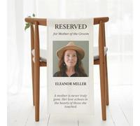 Gufacai Memorial Sign, Wedding Decoration Reserved Seat Sign, Cotton Linen, 30x100cm/12"x40", Save a Seat for Someone in Heaven