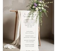 Gufacai Personalized Memorial Wedding Sign, Reserved in Memory, Cotton Linen, 20"x60" (50.8x152.4cm), Wedding, Memorial, Classic Style, Tabletop