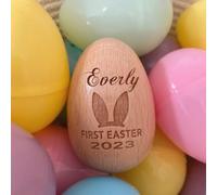 Gufacai Personalized Musical Easter Egg Shaker 2026,Custom Engraved Wooden Eggs Gifts for Baby Kids Toddlers,Baby First Basket Fillers (Small)