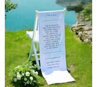 Gufacai Personalized Wedding Memorial Sign, 'Reserved Seating Signs' / 'Save a Seat for Someone in Heaven' Wedding, Cotton Linen, 38x127cm/15"x50"