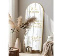 Gufacai Welcome to The Wedding Vinyl Mirror Stickers Personalised Name Date Decal Wedding Sign Birthday Party Decoration Custom Vinyl Mirror Stickers (Gold,35x57cm)