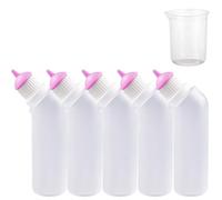 Gufastoe 5pcs Pet Feeding Mini Pink Silicone Nipple with Bottle for Puppy Dog Cat or Other Pets