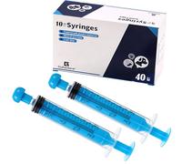 Gufastore 40pcs 10ml Syringes with Caps for Industry Lab Pet Feeding (Blue)
