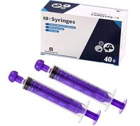 Gufastore 40pcs 10ml Syringes with Caps for Industry Lab Pet Feeding (Purple)
