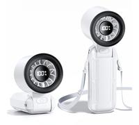 Guffawz Portable Handheld Fan, 135° Foldable Mini Quiet Turbo Fan, 100 Speed LED Display Table fan, Small USB fan Rechargeable fan for Indoor, Outdoor