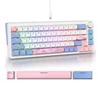 Guffercty kred 65% Hot Swappable Gaming Keyboard with Side Light Strip, 68 Keys Wired Mechanical Keyboard with Button Arrow Keys RGB Backlight for Win/Mac (68