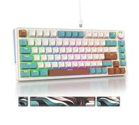 Guffercty kred 75 Percent Mechanical Keyboard with Knob, 82 Keys Wired Hot-Swappable Gaming Keyboard 75% Layout RGB Backlit Quiet Linear Switch(82 Brown)