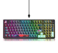 Guffercty kred 96% Wired Gaming Keyboard Gasket Mount, Hot-swappable RGB Mechanical Keyboard with Knob Control & Number Pad for Mac/Win (98 Monster-B)
