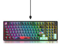 Guffercty kred 96% Wired Gaming Keyboard Gasket Mount, Hot-swappable RGB Mechanical Keyboard with Knob Control & Number Pad for Mac/Win (98 Monster)