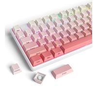 Guffercty kred Cute Gradient PBT Key Caps 135-keys Custom Minimalist Side Printed Double Shot Keycaps with Cherry Profile for 61/68/96/108Mechanical Gaming Keyboard (Blush)