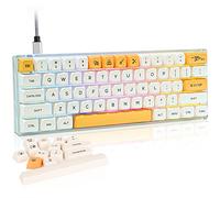 Guffercty kred GK61 60% Mechanical Keyboard 60 Percent Honey Milk XDA Keycaps Custom Hot Swappable with RGB Backlit NKRO Type-C Cable for Win/PC/Mac (Gateron Optical Red, Bee)