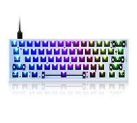 Guffercty kred GK61X PCB Plate Case 60% Keyboard Custom Hot Swappable RGB Keyboard DIY Kit Wired Tyce-C for 3/5 Pin Switch (GK61X White)