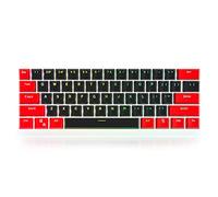 Guffercty kred GTSP Red and Black Keycaps 60% Percent PBT Key Cap Set with 6.25U Space Key for Cherry MX Gateron Kailh Switches GK61 Gaming Keyboard (Only keycaps)