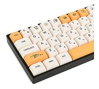 Guffercty kred GTSP XDA Honey Milk Keycaps PBT Japanese Bee keycap 140-Key Set for Cherry MX Covers Fullsize 60% 65% 75% Keyboard(XDA/Honey Milk)