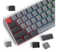 Guffercty kred XDA Profile Minimalist Black Keycaps 75 Percent Dye-sub PBT Keyboard Caps with ISO Keys for MAC 60% 65% 75% 96% Mechanical Keyboard (Black Dolch)