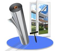 Gufoltie Window Film Privacy One Way Clear Heat Reflective UV Window Tint Mirror Film for Glass Windows Sun Blocker See Out Not in for Home Office Silver 90x200cm
