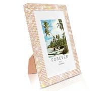 GUFONKOD 5x7 Bling Picture Frame With Sparkle Rhinestone for Tabletop, Glitter Shiny Diamond Crystal Photo Frame Wall and Tabletop Display for Home Décor, Horizontally or Vertically，glod