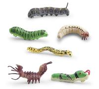 GUFOPONAS 6PCS Larva Figurines Set Realistic Insect Model Insect Animals Figurines Beetle Butterfly Figure Set