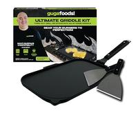 Guga Foods Ultimate Griddle Kit Set- Transform Any Grill or Stove, Includes Cast Iron Griddle with Detachable Handle, Stainless Steel Angled & Straight Edge Spatulas, For Cooking Indoor Or Outdoor