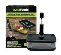 Guga Foods Vacuum Marinade Container Set, Sealed Pump, Removes Air for Quick, Barbecue & Grilling Marinator, Plastic