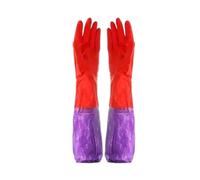 guGDTUcfg Clean gloves, Long Sleeved Waterproof Latex Tool Gloves Dishwashing, Kitchen(B L)