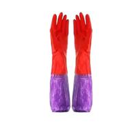 guGDTUcfg Clean gloves, Long Sleeved Waterproof Latex Tool Gloves Dishwashing, Kitchen(B M)