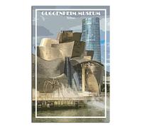 Guggenheim Museums Bilbao Spain Vintage Travel Poster Decorative Posters Modern Bedroom Canvas Art Poster Picture Painting Posters Wall Decor art Gift