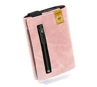 GUGGIARI® Cards, Notes, Coins RFID Wallet with Strap - Soft PU Leather Trifold Wallet for Men - Compact Slim Wallet with Coin Pocket (Polyester, Rose)