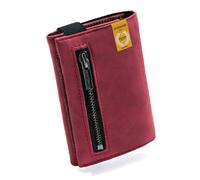 GUGGIARI® Cards, Notes, Coins RFID Wallet with Strap - Soft PU Leather Trifold Wallet for Men - Compact Slim Wallet with Coin Pocket (Polyester, Raspberry)