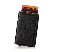GUGGIARI® Credit Card Holder with Coin Compartment and Magnetic Closure - Aluminium RFID Card Holder - Mini Wallet Men - Thin Wallet for Men-Nero