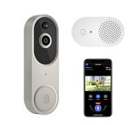 guggre 1080p Wireless Video Doorbell & Indoor Ring Chime, Enhanced Security with AI Human Detection, 2-Way Audio, HD Night Vision, AES-128 Cloud Storage, Real-Time Alerts, Smart Home Protection