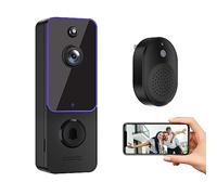 guggre Wireless Video Doorbell with Chime Ringer, Enhanced Security with AI Human Detection, 2-Way Audio, HD Night Vision, AES-128 Cloud Storage, Real-Time Alerts, Smart Home Protection (Purple)