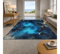 GUGJHFVH Area Rug Kitchen Rug for Hallway Bedroom Living Room, Non Slip, Washable Abstract Blue, 120x160cm