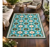 GUGJHFVH Bathroom Rugs Non Slip Kitchen Toilet Hall Hallway Entrance Hardwearing Machine Washable Floral Traditional Green, 60x90cm