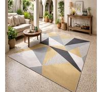 GUGJHFVH Bathroom Rugs Non Slip Kitchen Toilet Hall Hallway Entrance Hardwearing Machine Washable Modern Geometric Abstract Beige, 60x90cm
