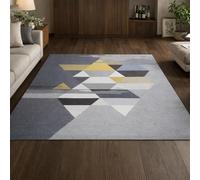 GUGJHFVH Bathroom Rugs Non Slip Kitchen Toilet Hall Hallway Entrance Hardwearing Machine Washable Modern Geometric Abstract Gray, 60x90cm