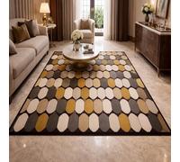 GUGJHFVH Hallway Rugs Non Slip Kitchen Runner Mat Front Door Entryway Bedroom Washable Soft Area Low Pile Rugs Modern Geometric Black, 80x150cm