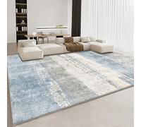 GUGJHFVH Large Area Rugs Bedroom Living Room Office Studio and Indoor Decoration Rectangular Non-Slip Washable Rugs Modern Distressed Faux Cashmere Rug Carpet Blue/Grey, 160 x 190 cm