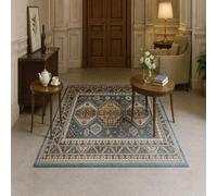 GUGJHFVH Living Room Bedroom Luxury Soft Large Rugs Non-Slip Washable Office Hallway Short Pile Rug Traditional Geometric Blue, 200x290cm