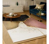 GUGJHFVH Long Rugs for Hallway, Kitchen Carpets Non Slip Washable Floor Carpet Laundry Room Rugs Abstract Modern Black, 80x180cm