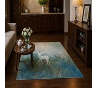 GUGJHFVH Long Rugs for Hallway, Kitchen Carpets Non Slip Washable Floor Carpet Laundry Room Rugs Abstract Blue, 80x180cm