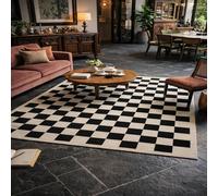 GUGJHFVH Long Rugs for Hallway, Kitchen Carpets Non Slip Washable Floor Carpet Laundry Room Rugs Geometric Black, 80x180cm