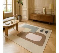 GUGJHFVH Long Rugs for Hallway, Kitchen Carpets Non Slip Washable Floor Carpet Laundry Room Rugs Modern Geometric Abstract Camel, 80x180cm