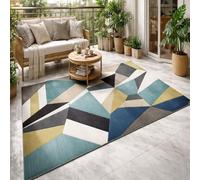 GUGJHFVH Long Rugs for Hallway, Kitchen Carpets Non Slip Washable Floor Carpet Laundry Room Rugs Modern Geometric Abstract Blue, 80x180cm