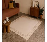 GUGJHFVH New Washable Living Room Rug Non-Slip Accent Rugs Bedroom Dining Room Hallway Carpet Soft Short Pile Rug Geometric Modern Beige, 120x170cm