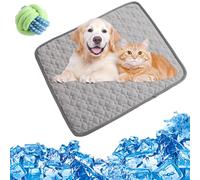 Gugliet Pet Cooling Mat, 2025 Upgraded Dog Cooling Pad, Washable Portable Coolings Blanket for Dogs&Cats, Ice Silk Mats with Non-Slip & Foldable Summer Pets Cool Bed (Gray,Medium)