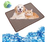 Gugliet Pet Cooling Mat, 2025 Upgraded Dog Cooling Pad, Washable Portable Coolings Blanket for Dogs&Cats, Ice Silk Mats with Non-Slip & Foldable Summer Pets Cool Bed (Coffee,X-Small)