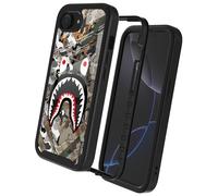 GUGU6JI Street Fashion Cool Camo Camouflage Tree Shark Design Compatible with iPhone 16e Case for Boys Man Luxury Shockproof Rugged Cover Dual Layer Soft TPU + Hard PC Bumper Full-Body Protective Case