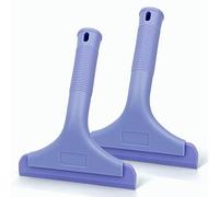GUGUGI Super Flexible Silicone Squeegee, Auto Water Blade, Water Wiper, Shower Squeegee, 5.9'' Blade and 7.5'' Long Handle, for Car Windshield, Window, Mirror, Glass Door, Purple