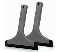 GUGUGI Super Flexible Silicone Squeegee, Auto Water Blade, Water Wiper, Shower Squeegee, 5.9'' Blade and 7.5'' Long Handle, for Car Windshield, Window, Mirror, Glass Door, Grey Black